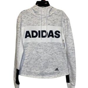 Adidas Hoodie Boys Medium Gray Drawstring Pullover